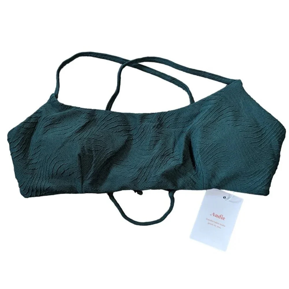 Andie Swim The Figi Top Vine Green Textured Size Medium